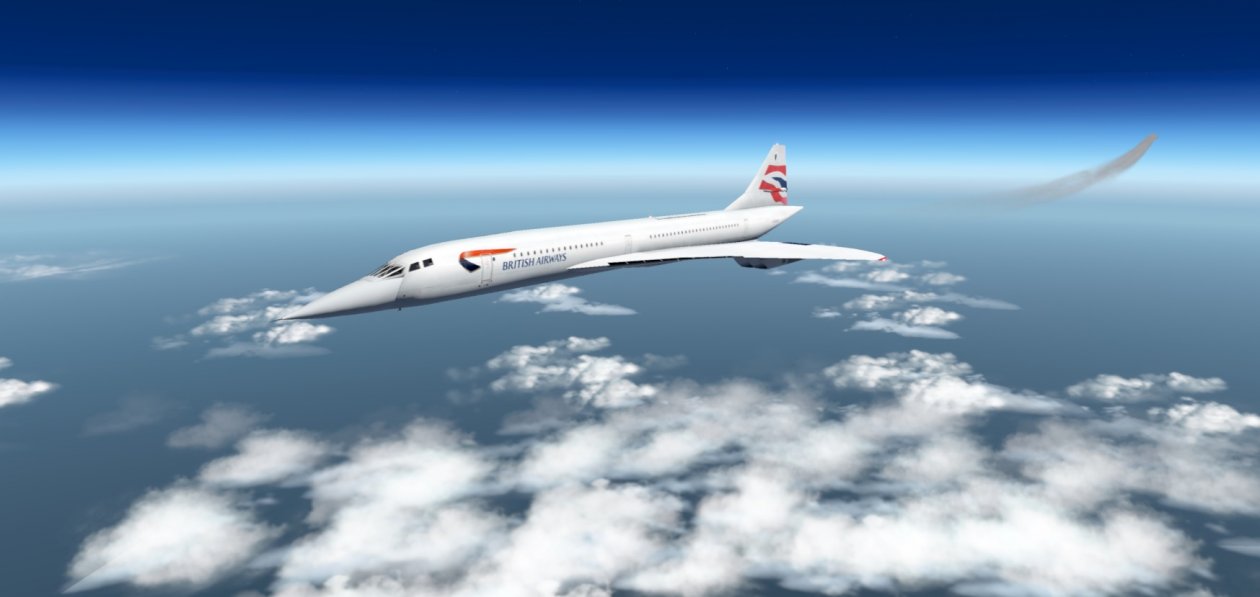 Concorde cruzando a 56.000 pés em Mach 2.02 a caminho do Rio de Janeiro